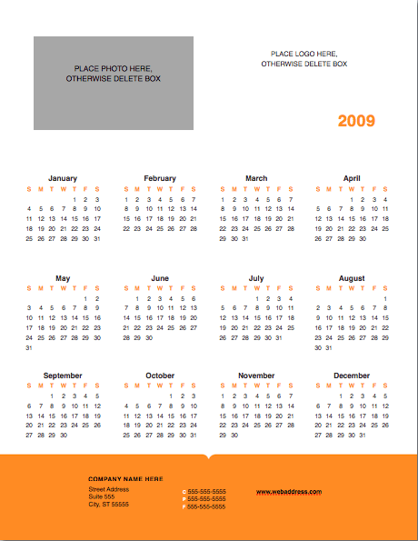 Modern Solid Yearly Calendar Modern Solid Yearly Calendar