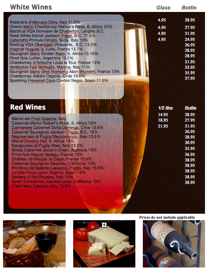 Wine List Template Wine List Template