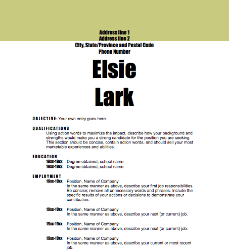 Resume Template III For Pages