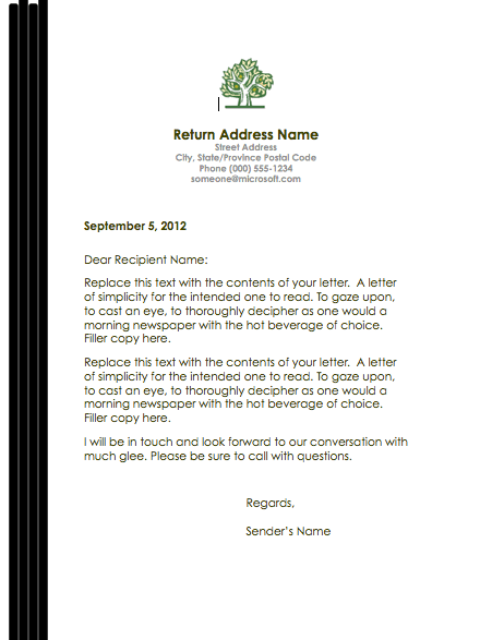 Tree Letterhead Template Tree Letterhead Template