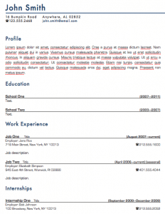Resume Template For Pages