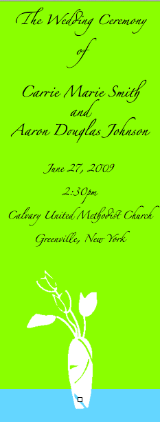 One Column Wedding Program Template One Column Wedding Program Template