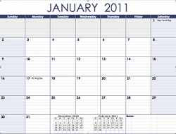 2011 Monthly Calendar