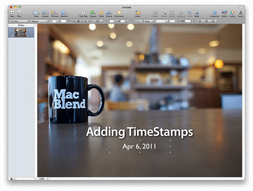 Add Time Stamps To Keynote and Pages