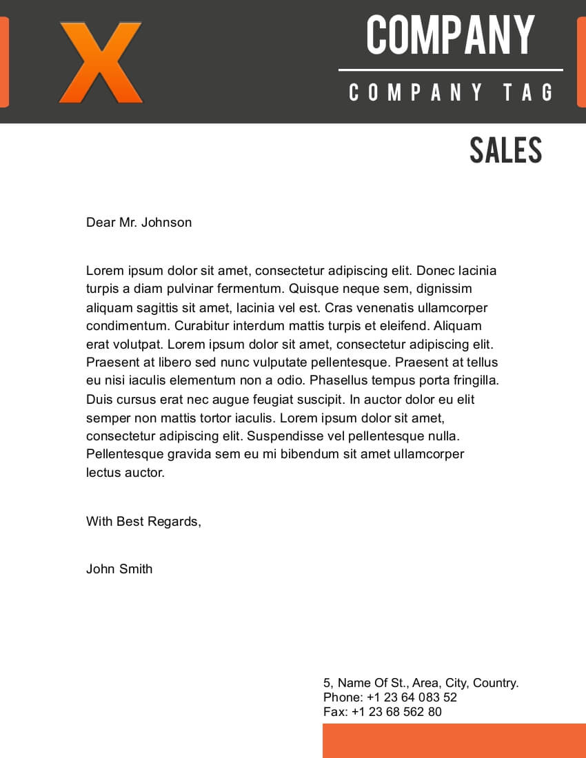 X Letterhead Template for Pages