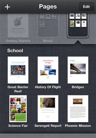 iWork for iPhone Folders