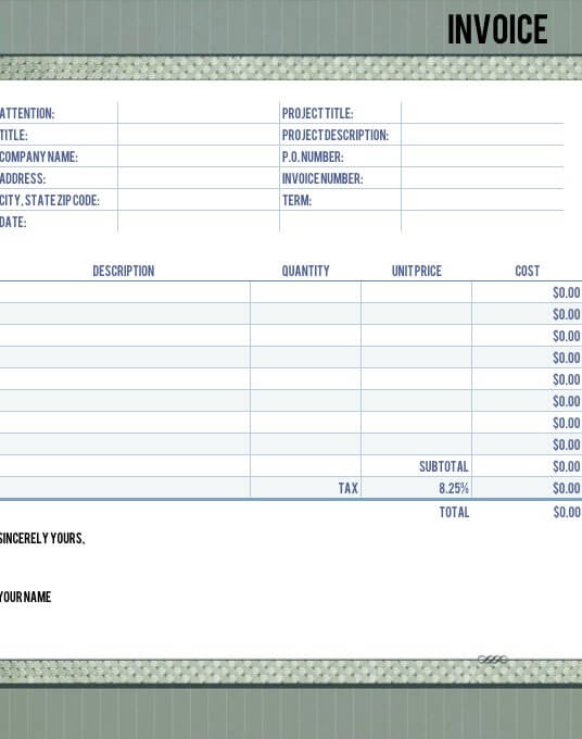 Timeless Legal Invoice Template for Numbers