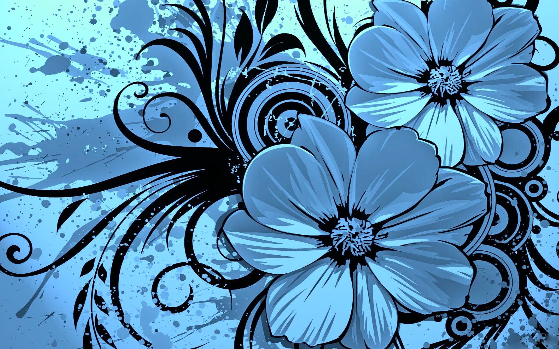 Blue Floral Template