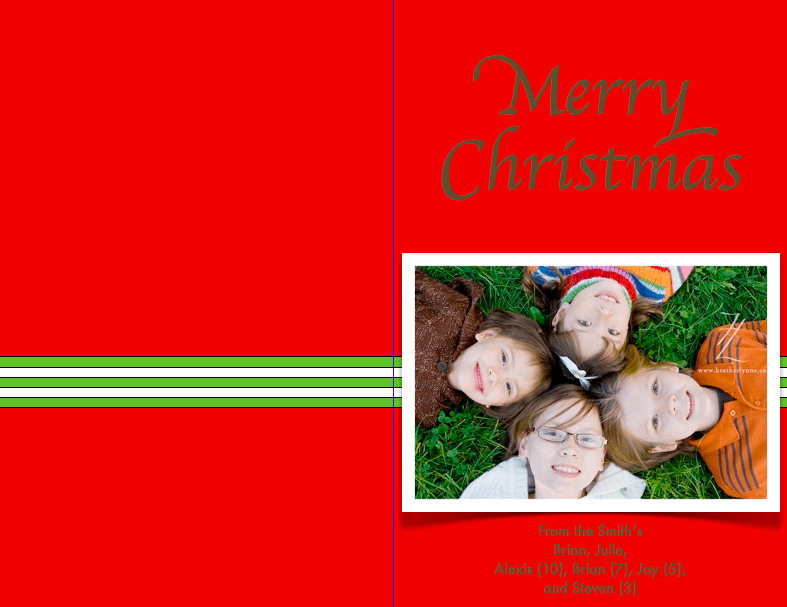 Christmas Card Template Red With Stripes Christmas Card Template Red With Stripes