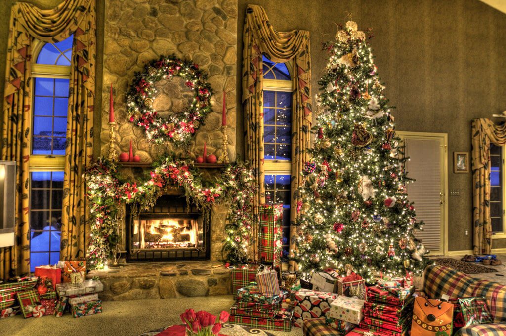 Fireplace Christmas Card Template