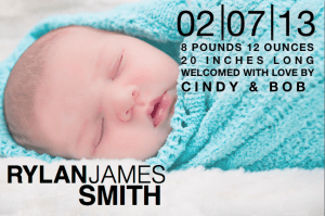 Birth Announcement Template with Block Text