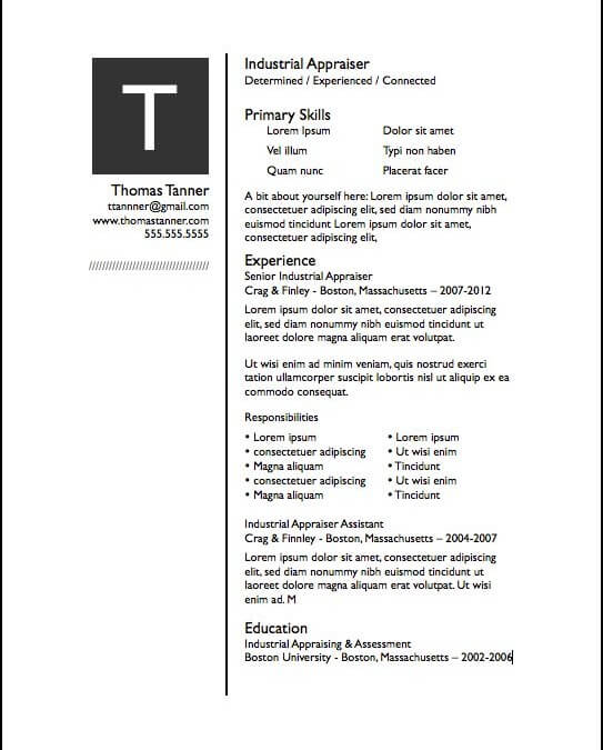 Drop Cap Pages Resume Template
