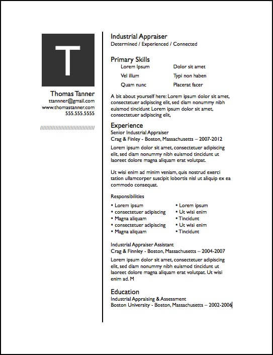 Drop Cap Pages Resume Template