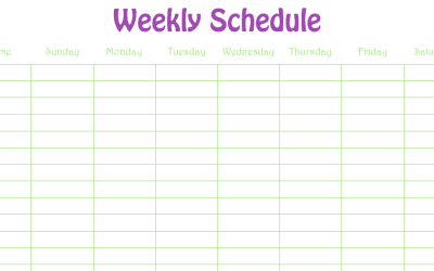 Weekly Schedule Numbers Template