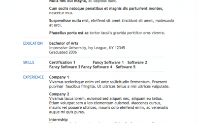 Simple Modern Resume Template for Pages