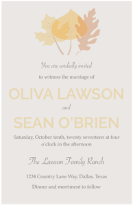 Pages Autumn Wedding Invitation Template