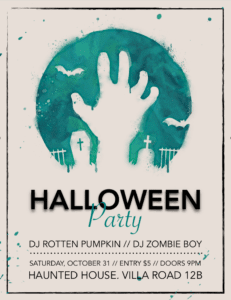 Pages Scary Zombie Halloween Flyer Template