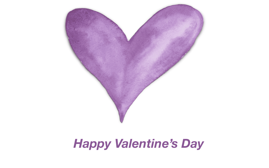 Purple Watercolor Heart Valentine’s Day Card Template