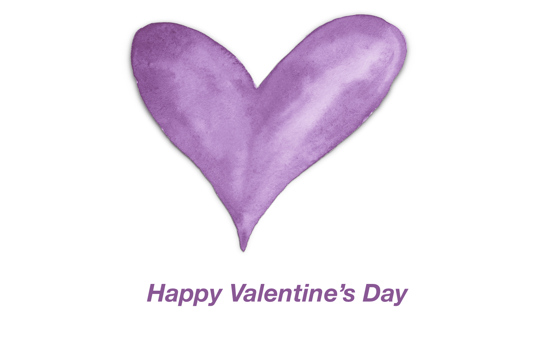 Purple Watercolor Heart Valentine's Day Card Templates