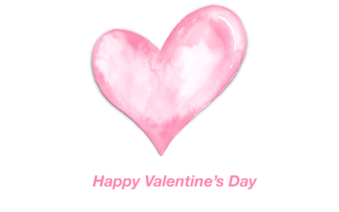 Fuchsia Watercolor Heart Valentine’s Day Card Template