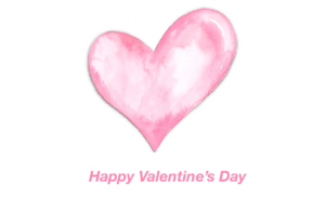 Fuchsia Watercolor Heart Valentine's Day Card Template