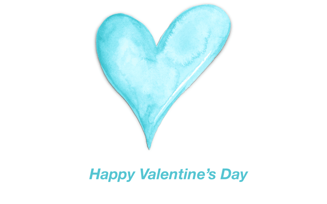 Blue Watercolor Heart Valentine’s Day Card Template