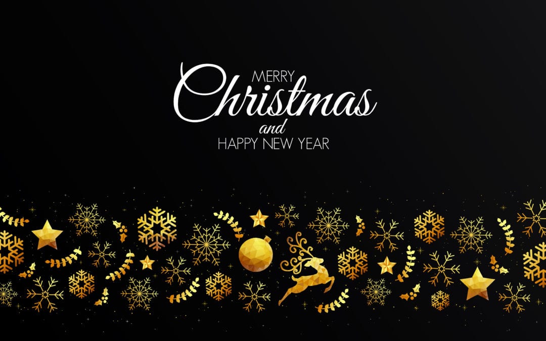 Low Poly Golden Christmas Decoration Christmas Card Template for Pages