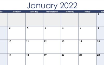 Numbers 2022 Horizontal Monthly Calendar Template