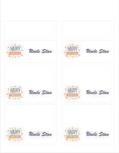 Pages Happy Thanksgiving Place Card Template