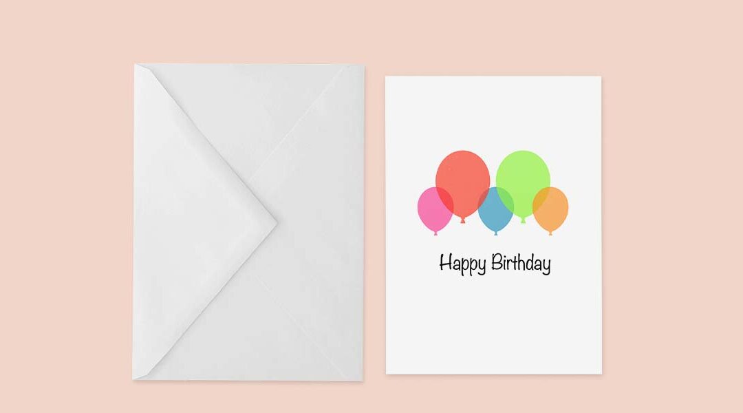 Pages Multicolor Balloon Birthday Card Template