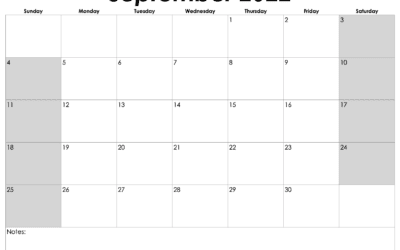 Modern 2022-2023 Horizontal Monthly Calendar Template