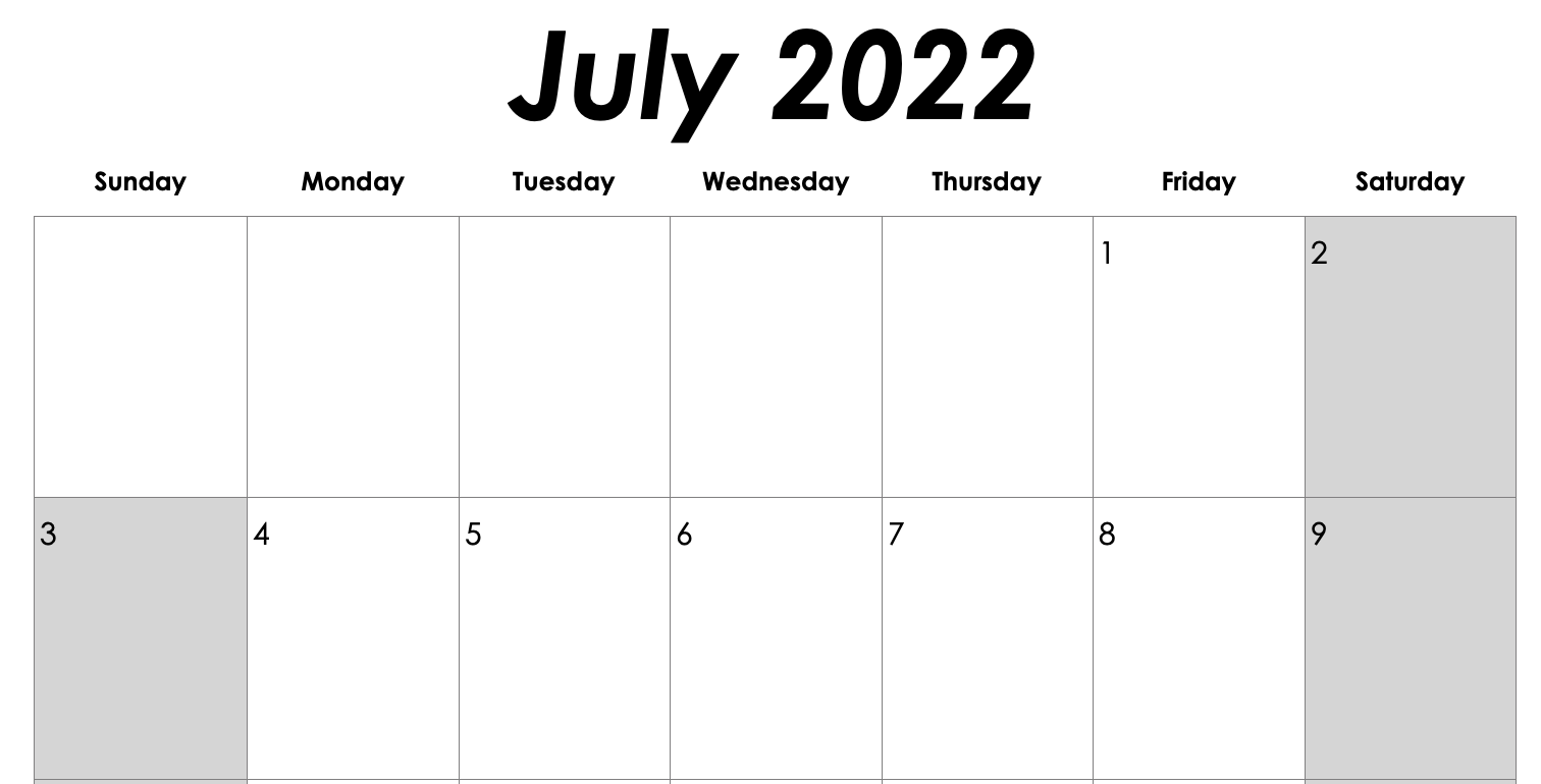 Modern 2022-2023 Vertical Monthly Calendar Template for Numbers